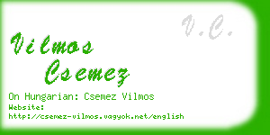 vilmos csemez business card